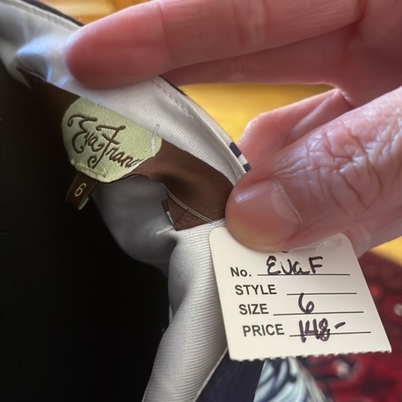 Anthropologie Eva Franco Pencil Skirt Statement Bow Blue/White NWT Offer Welcome - Picture 11 of 11